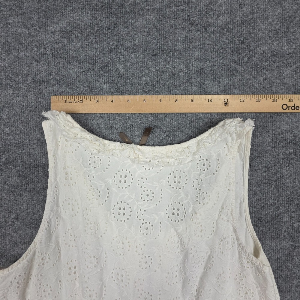 Stetson Western Dress Women XL White Sleeveless Lace Cottond Line Prarie Peasant - Picture 10 of 11